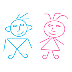Man and lady toilet sign. Editable Stroke