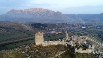 Obraz premium Transylvania castle and mountains