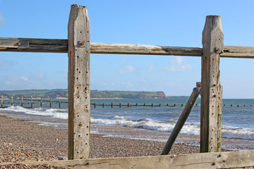 Groynes on Dawlish Warren beach