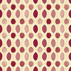 Colorful modern geometric cocoa pods seamless pattern background.