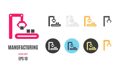Vector manufacturing infographic template. Color icon for your illustration or presentation