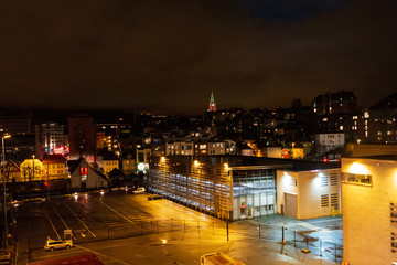 Fototapeta na wymiar Norway Bergen City Night view during winter