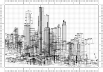 City Concept Architect Blueprint 