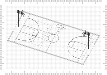 basketball court Architect Blueprint 