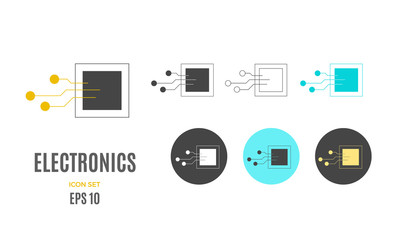 Vector electronics infographic template. Color tech icon for your illustration or presentation
