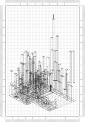 Skyscrapers Concept Architect Blueprint 