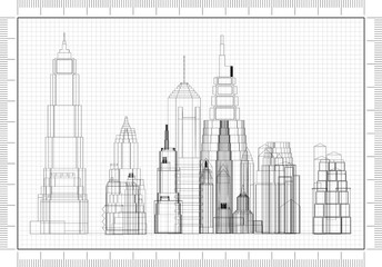 Skyscrapers Concept Architect Blueprint 