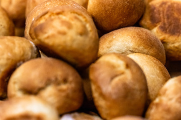 Home Made Bread Buns in Round Shape with Crunchy Brown Crust
