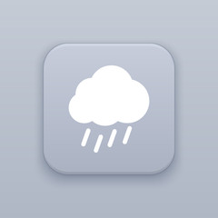 Rain, gray vector button with white icon