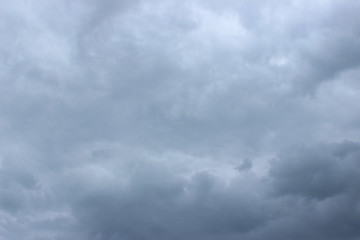 Dramatic dark clouds during rain thunderstorm