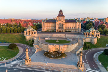 Chrobry shafts fountain aerial view