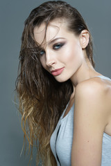 Naklejka premium portrait of a beautiful girl glamorous girl