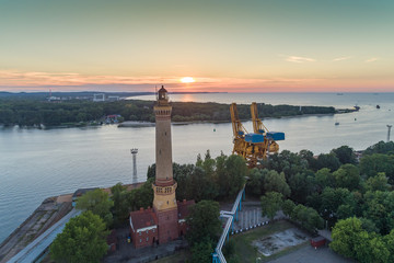 Harbour in Świnoujście aerial view