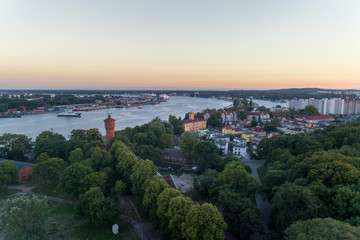 Harbour in Świnoujście aerial view