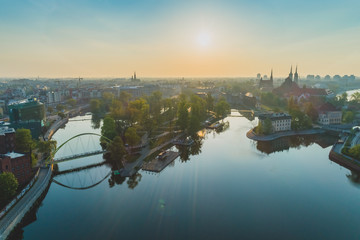 Spring in Wrocław aerial view