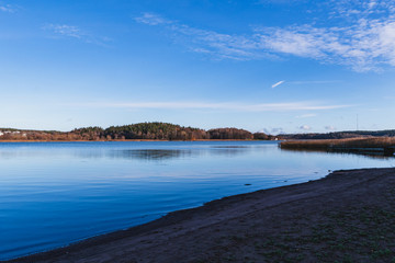 october,beach,finland,turku,sea,landscape,water,autumn,fall,island,archipelago,nature,ocean,europe,coast,scandinavia,red,blue,lake,beautiful,sky,travel,coastal,background,view,forest,shore,color,islet