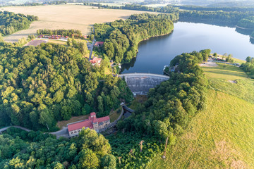 Leśna dam aerial view