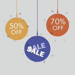 Simple promotion design. Sale offers with price reduce. winter and cristmas background. vector Eps10.