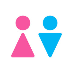 Man and lady toilet sign. Male and Female Restroom or Toilet Symbol Icon Isolated on White Background