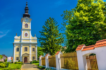 Church Donji Martijanec Ludbreg. / Scenic view at church in Donji Martijanec, Ludbreg countryside...