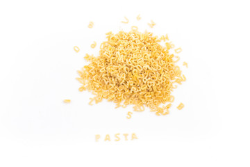 Pile of Letter-shaped pasta