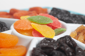 Dried fruits on plate