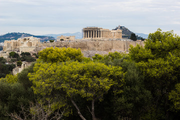 Fototapeta na wymiar acropolis Greek historical heritage place and museum, Athens city view