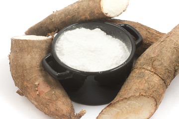 Polvilho Azedo in a Bowl. A kind of cassava flour
