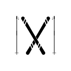 Ski icon, logo on white background