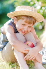 portrait of a little boy in nature