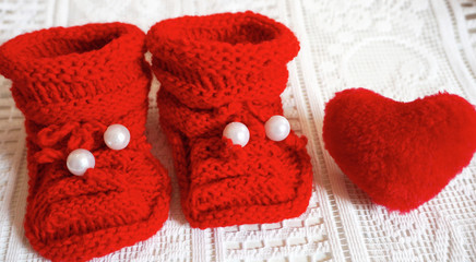 Knit newborn baby slippers