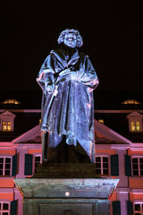 Bonn, Beethoven-Denkmal bei Nacht