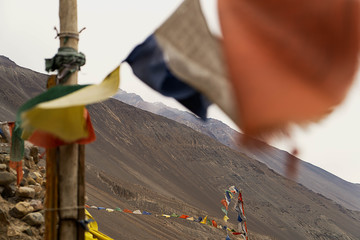 Prayer flags in Tabo Village in Spiti Valley 