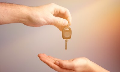Key car key human hands designated driver concept car rental