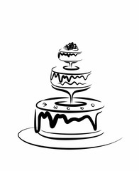 sketch of big wedding cake