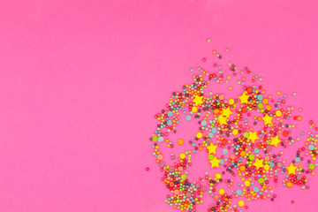 confectionery colored powder / background of confectionery powder on colored paper