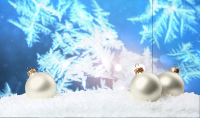 Naklejka na ściany i meble Christmas decorations isolated on white background