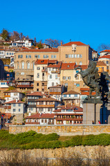 Aerial view of  Veliko Tarnovo in a beautiful autumn day, Bulgaria