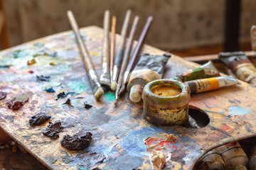 Palette of artist-painter