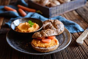 Healthy carrot spread for breakfast