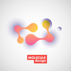 Vector circles and abstract shapes connect element on white background