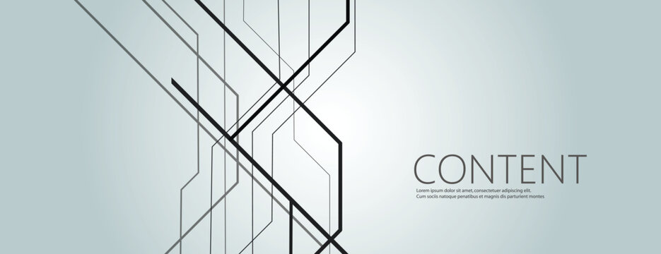 Vector black technology lines on banner background