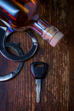 Alcohol Whisky Keys Handcuffs