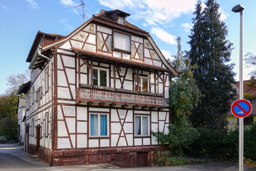Wunderschönes Fachwerkhaus mit Inschriften in Nagold, Schwarzwald 