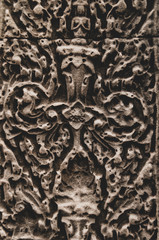 Wall carving at Angkor Wat - flowery