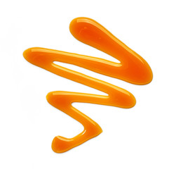 caramel sauce on white background