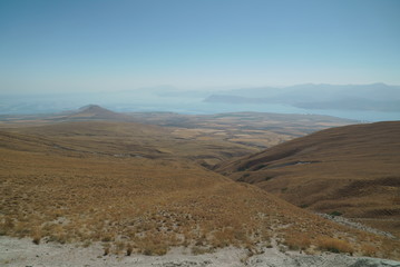 van lake in turkey mountain landscape