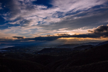 Landscape. Beautiful evening sky and view of Estepona. Costa del Sol, Andalusia, Spain.