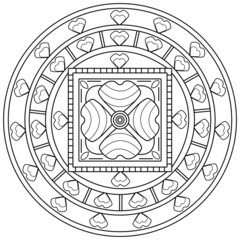 Vector illustration of a mandala for coloring adult book