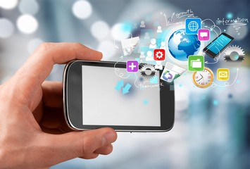 Mobile phone in female hands